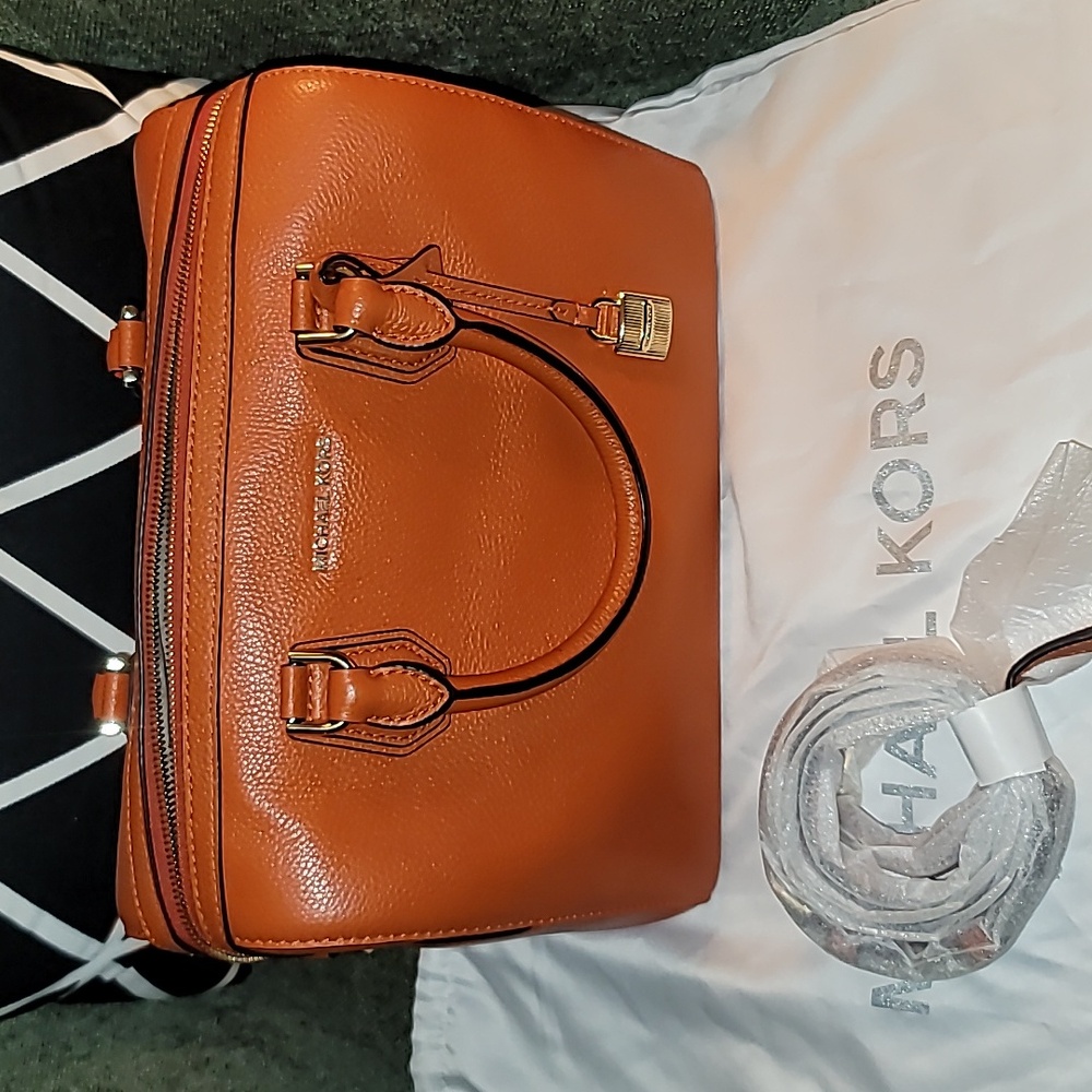 Michael Kors Orange Satchel with Structured Design